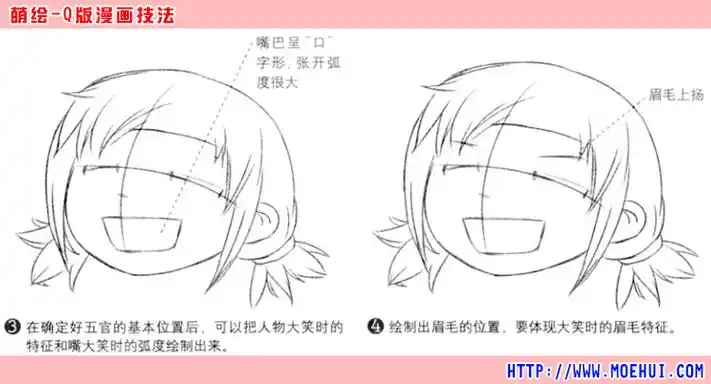 q版漫画技法32特训练习绘制q版人物捧腹大笑的表情