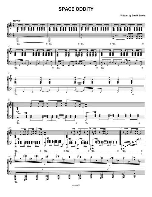 spaceoddity钢琴谱davidbowie