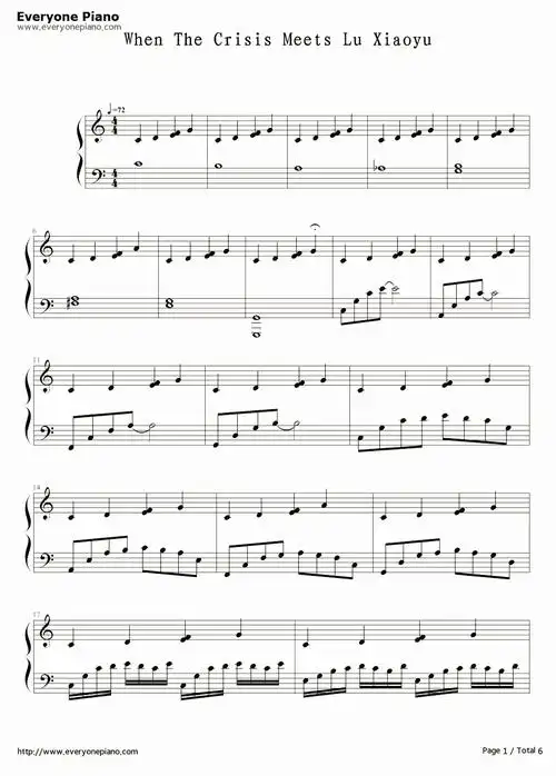 the crisis和路小雨的混编钢琴谱-未知-看谱啦