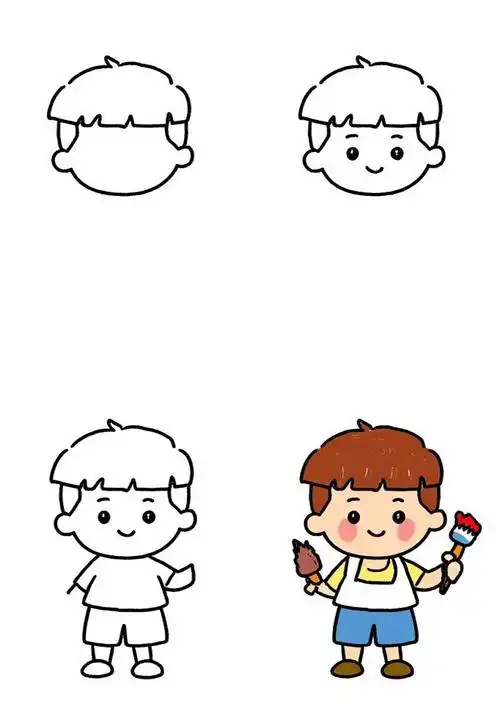 🎨简笔画动漫男生✨