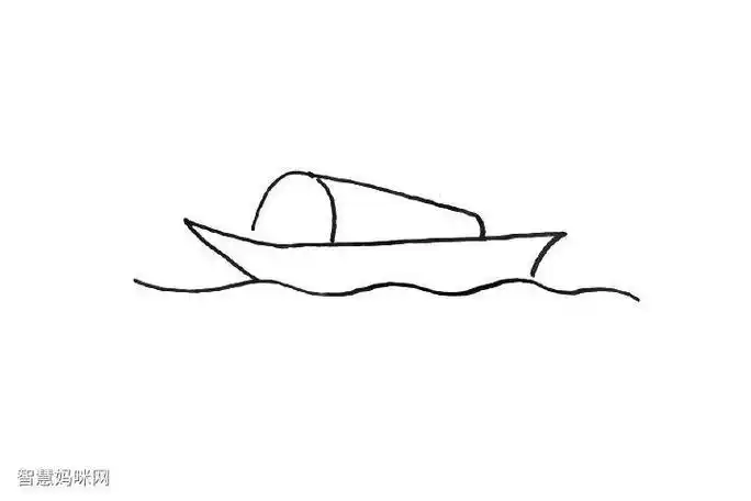 湖上小船简笔画 简笔画图片大全-普车都