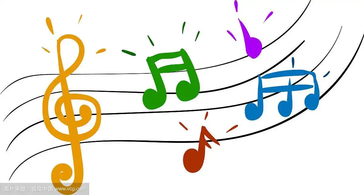 卡通多色音符或色彩