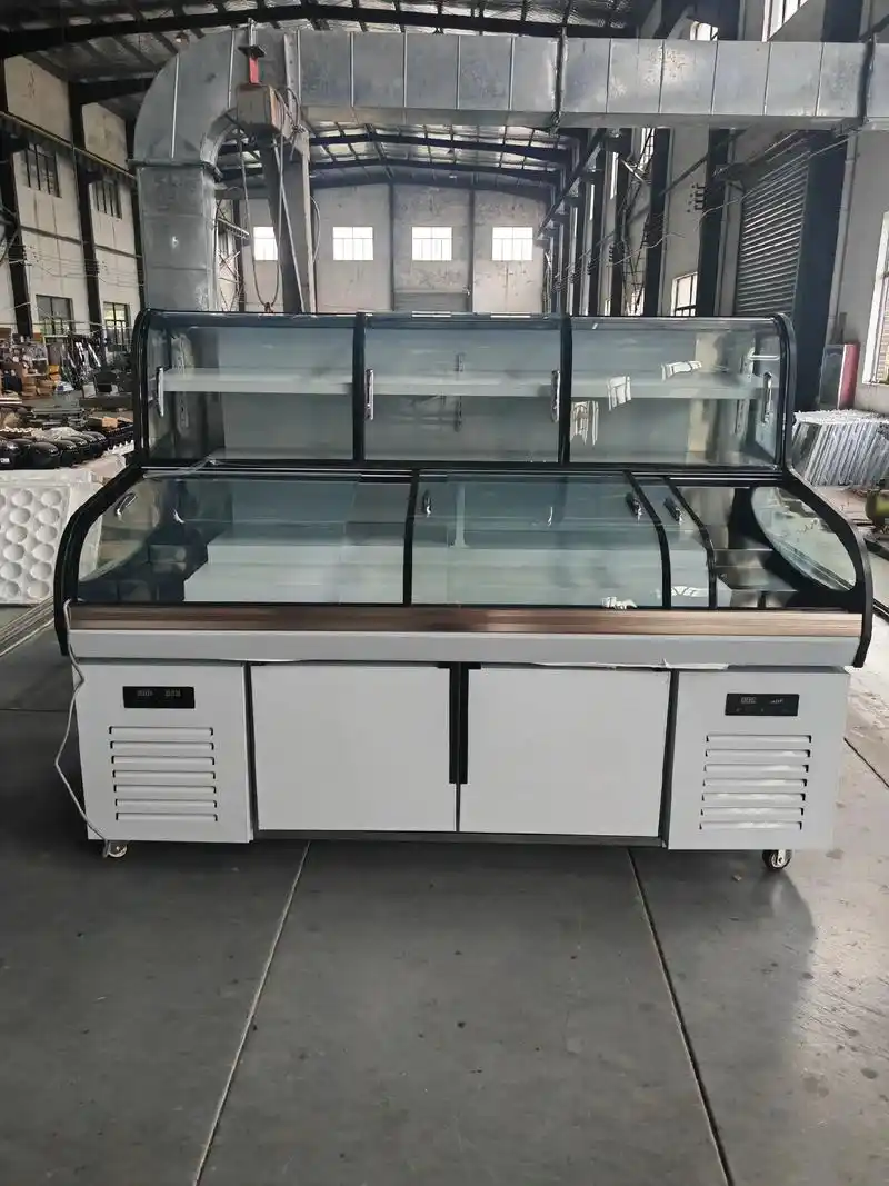 海鲜岛 五台阶展示柜 .#冷藏展示柜 #麻辣烫展示柜 #餐饮 - 抖音