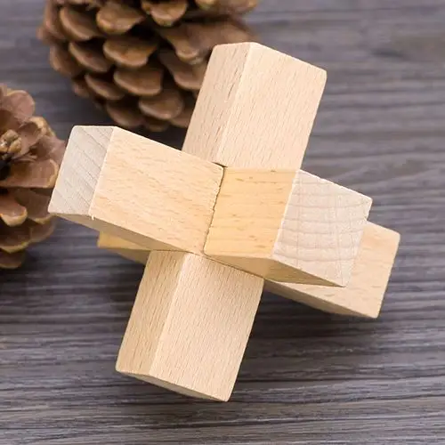 榉木好汉鲁班锁孔明锁木制儿童古典益智力玩具解锁拆装高难度学生