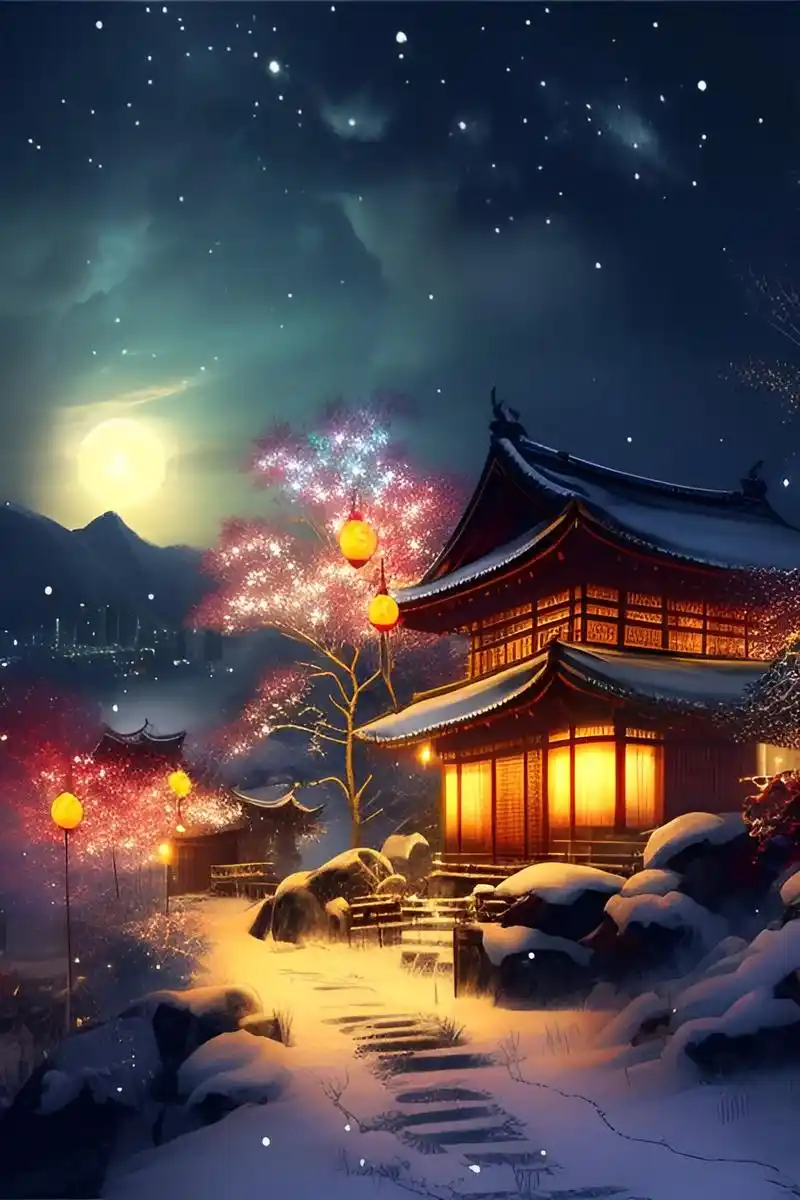 手机壁纸:万家灯火温柔了岁月,温暖了寒冷的冬夜