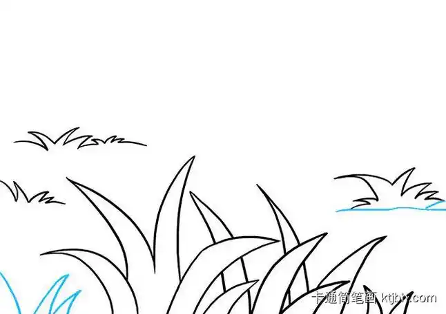春天草地的画法-卡通简笔画