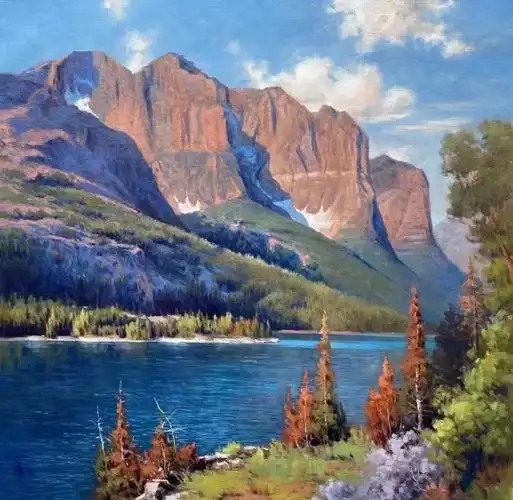 纯手绘风景油画