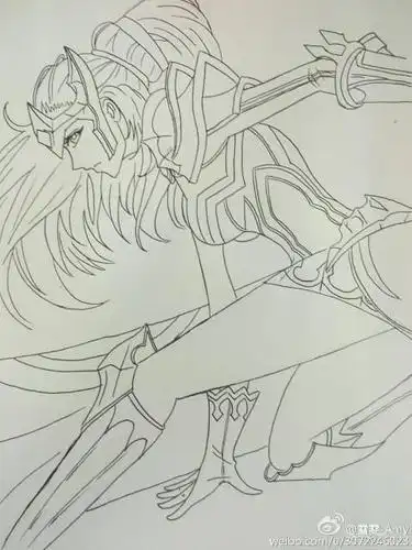 简笔画彩色王者荣耀露娜简笔画王者荣耀露娜简笔画王者荣耀露娜简笔画