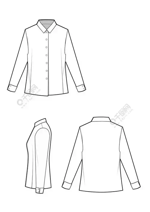 服装设计女士衬衣款式图工艺图ai模板免费下载_ai格式_编号36168137