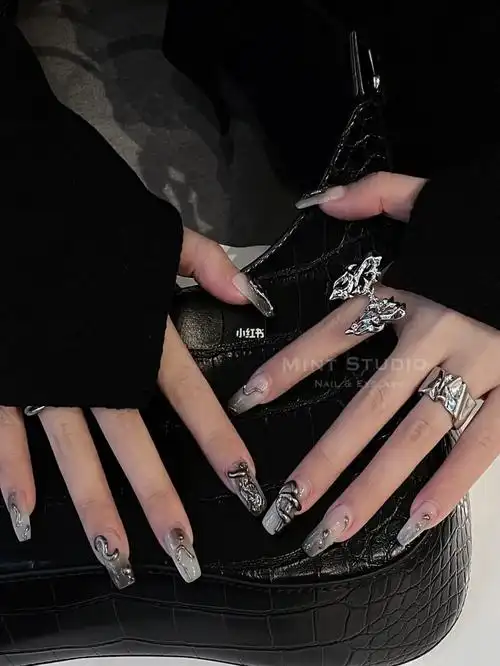 花式晒美甲挑战  #鸳鸯美甲  #欧美  #ins  #暗黑系