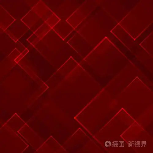 抽象的红色正方形形状技术激光背景.矢量