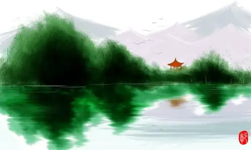 山水画练习 《烟雨行舟》