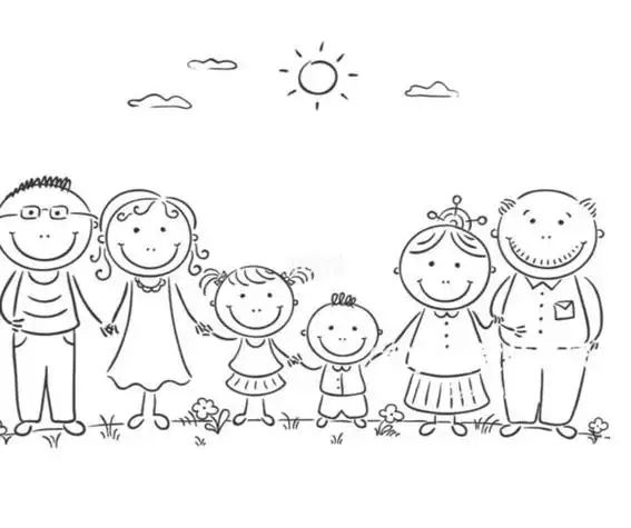 家庭成员简笔画家庭成员简笔画5人