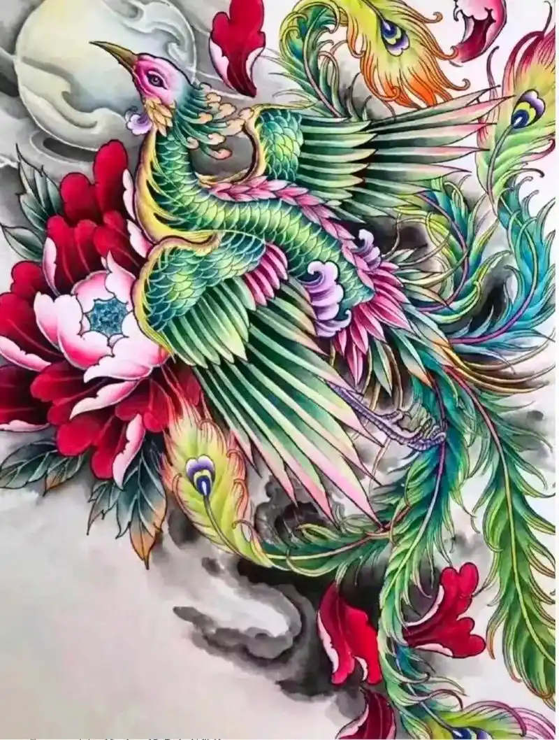 凤凰纹身图案 #满背凤凰 #满背凤凰纹身 凤凰纹身, - 抖音