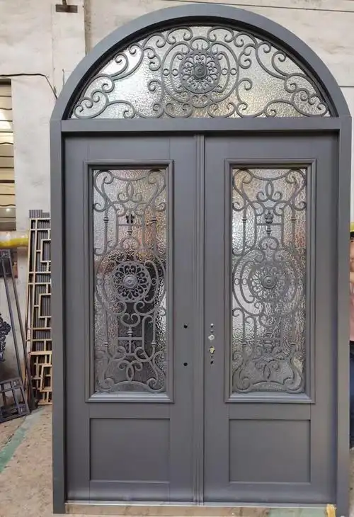 圣芙尼别墅大门双开玻璃门定制锌合金防盗门中式入户门乡村进户门系列