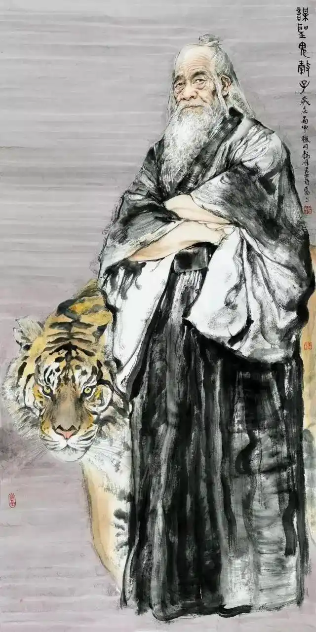 谋圣鬼谷子 136cm ×68cm  纸本水墨 2017年