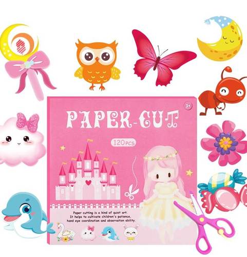 小女孩儿童剪纸初级入门2-6岁可爱公主动物款礼品摊l23