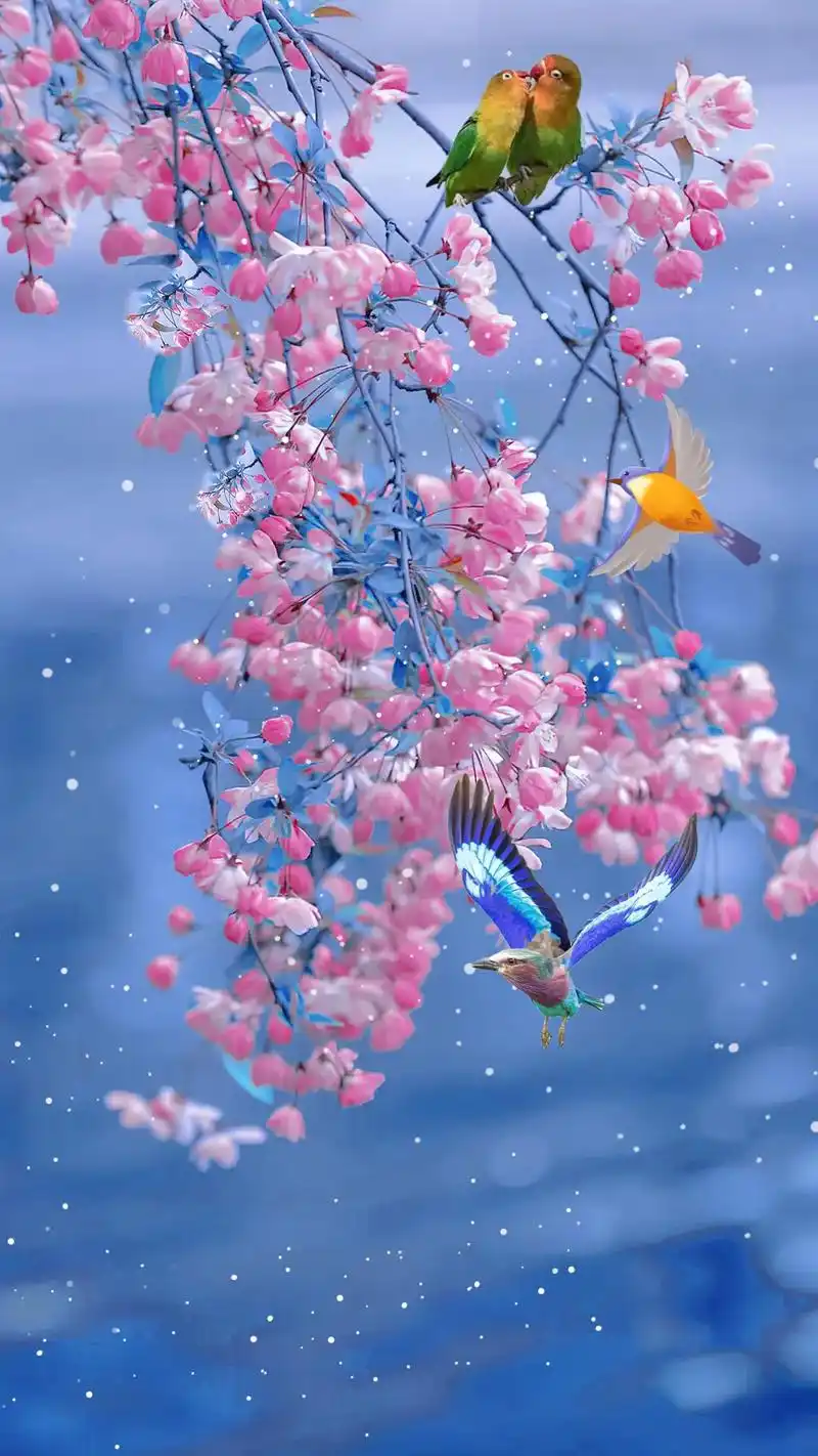 创作灵感 大数据是不会骗人的,当你刷到这只鸳鸯喜鹊海棠花, - 抖音