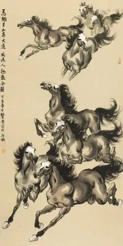 名家精品国画《八骏图》欣赏