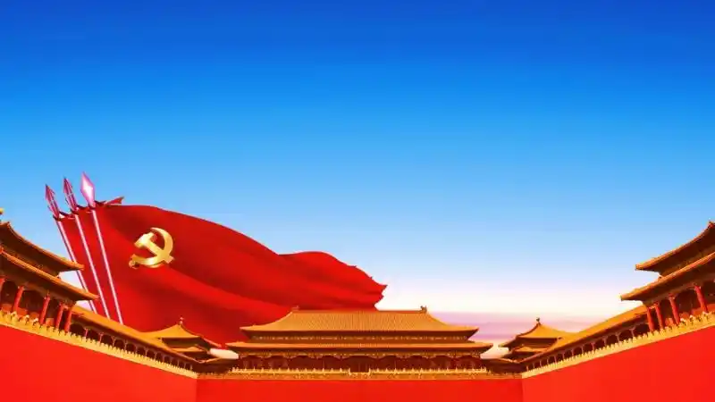 两张党旗ppt背景图片古建筑党旗ppt背景图片党政ppt背景图高清pptx