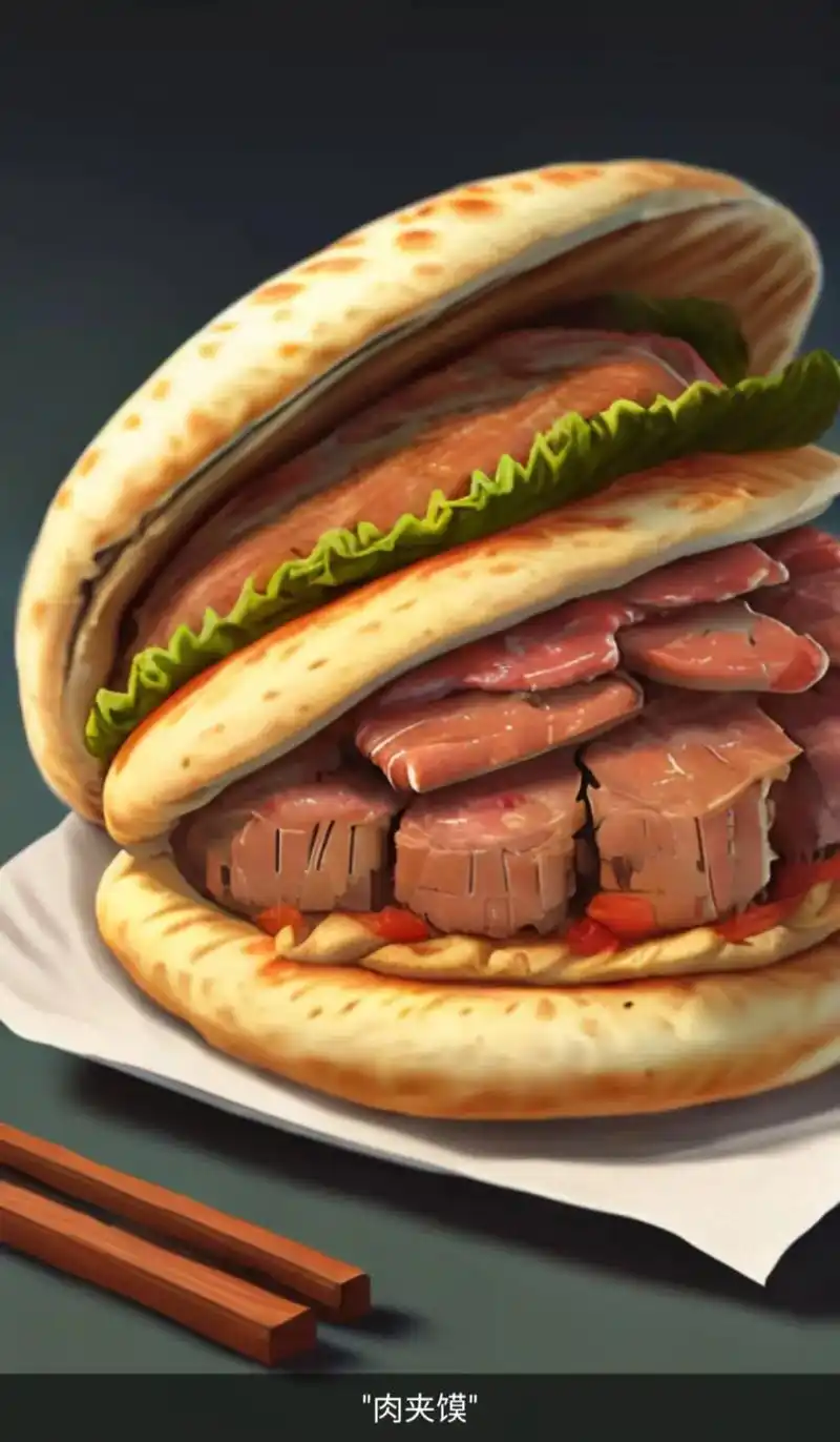 百度帮我画的肉夹馍和羊肉泡馍0202胡辣汤和油泼面直接不认识