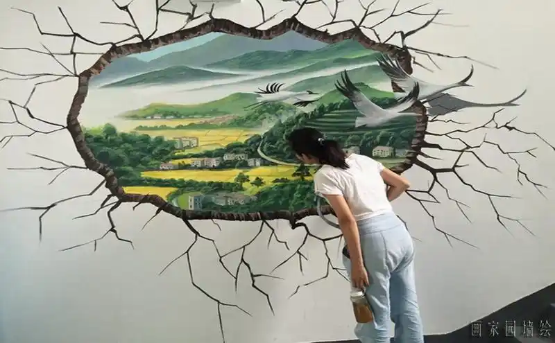 万象商业街墙面3d立体画作品