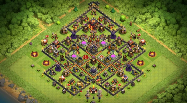 十本泰坦阵型:防御效果出色的coc青蛙阵!