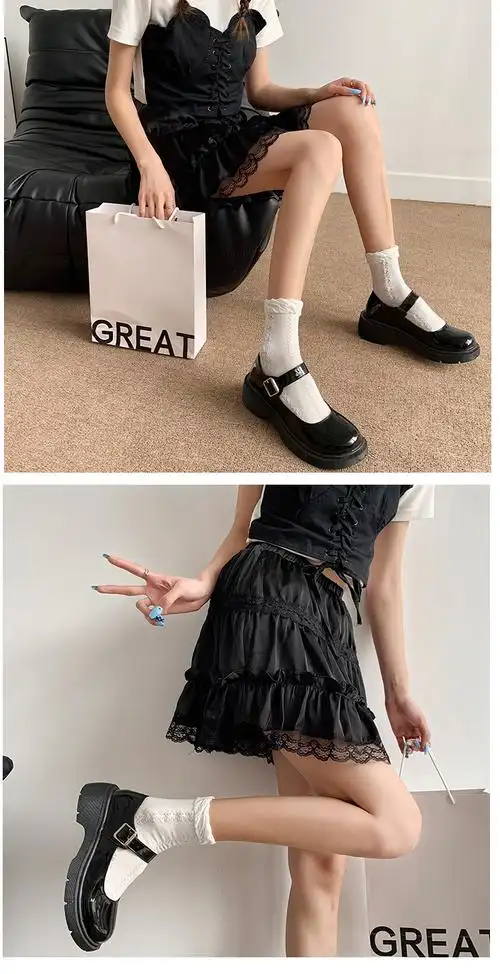 小学生中学生女生穿的小皮鞋初中生黑色日系少女朗诵校服礼仪公主鞋