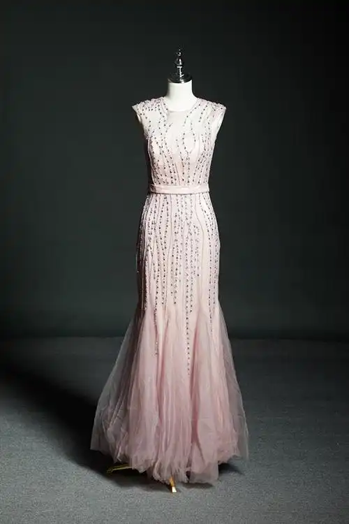 北京礼服租赁年会主持人晚礼服女2020新款高端大气优雅一字肩