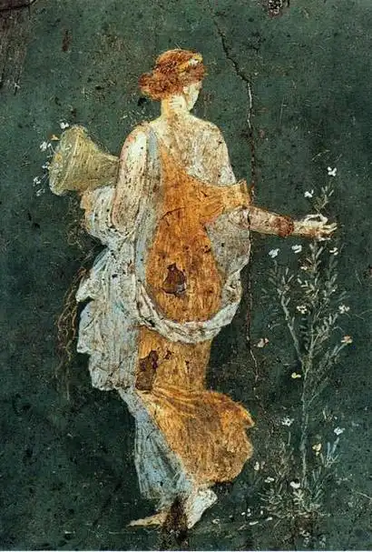 庞贝壁画之《花神》--美丽而远去的背影火山之灰埋没的古罗马帝国的