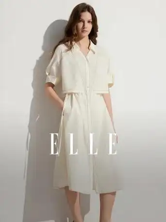 法式假两件衬衫式连衣裙女2024夏新款中长款气质裙子 - 17网