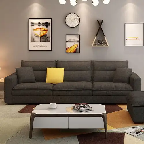 布艺沙发客厅北欧简约现代ins风格小户型乳胶三人位四人直排家具