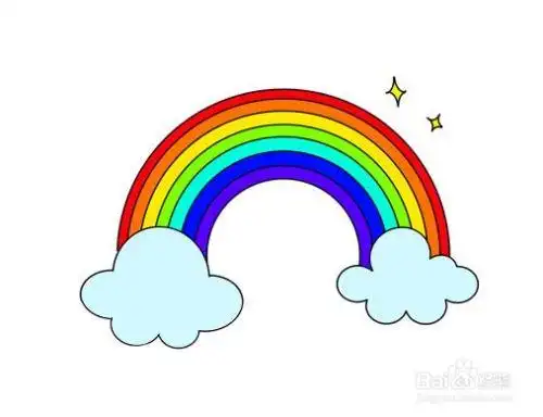 如何为孩子绘制卡通彩虹和云朵