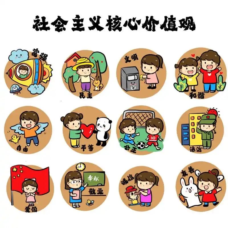 幼儿园卡通82环创 社会主义核心价值观 可以作为国庆的环创素材82