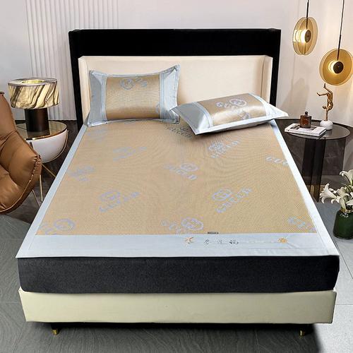 夏季藤席冰丝凉席三件套夏天2024新款可水洗床笠款家用软席子宿舍