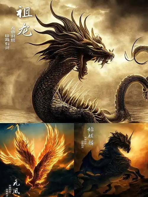 海洋的龙族;元凤诞生出统领飞禽,执掌天空的凤族;始麒麟诞生统领走兽