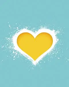 矢量清新文艺黄色爱心背景