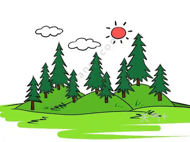 森林简笔画图片大全 森林简笔画图片大全 彩色 简笔画图片大全-普车都