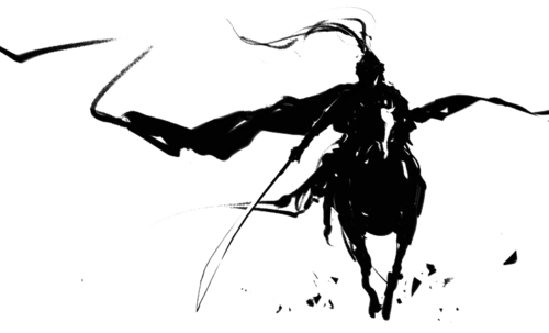 黑色不规则圆环歪歪古风头像在线设计