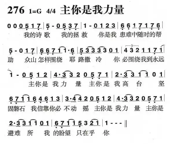 第276首主你是我力量