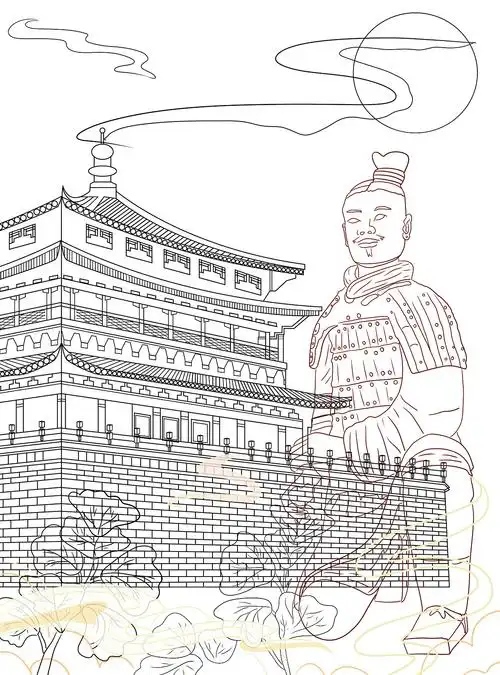 西安城市地标插画|插画|艺术插画|一只茄丁 - 原创作品 - 站酷 (zcool