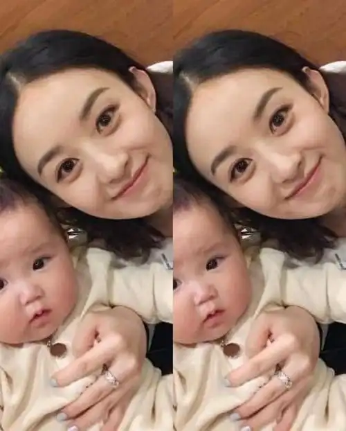 赵丽颖产后首晒宝宝照笑出酒窝尽显母爱母子眼神一模一样