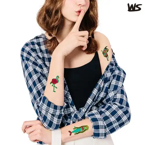 新款 卡通荧光夜光纹身贴 男女防水发光纹身贴纸定制