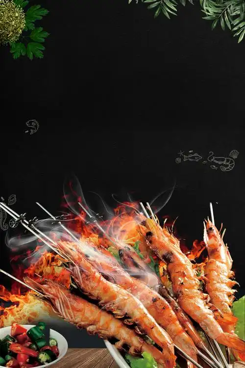 黑色背景简约特色烧烤海报免抠素材免费下载_觅元素51yuansu.com