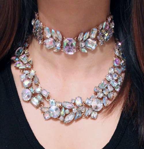 infinity natural stone gem necklace