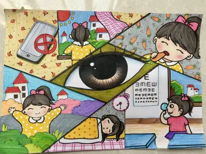 2023年河北省中小学生"爱眼护眼"绘画大赛作品赏析_南园路_邢台_李