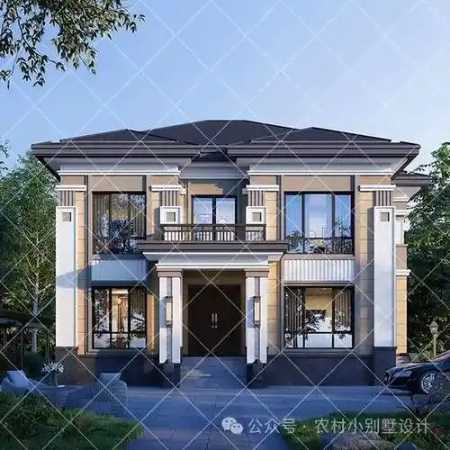 32款新中式二层别墅,大气优雅新中式风别墅设计,颜值