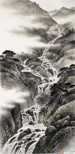 首页 传统水墨 山水画 写意山水画品名:终归大海做波涛