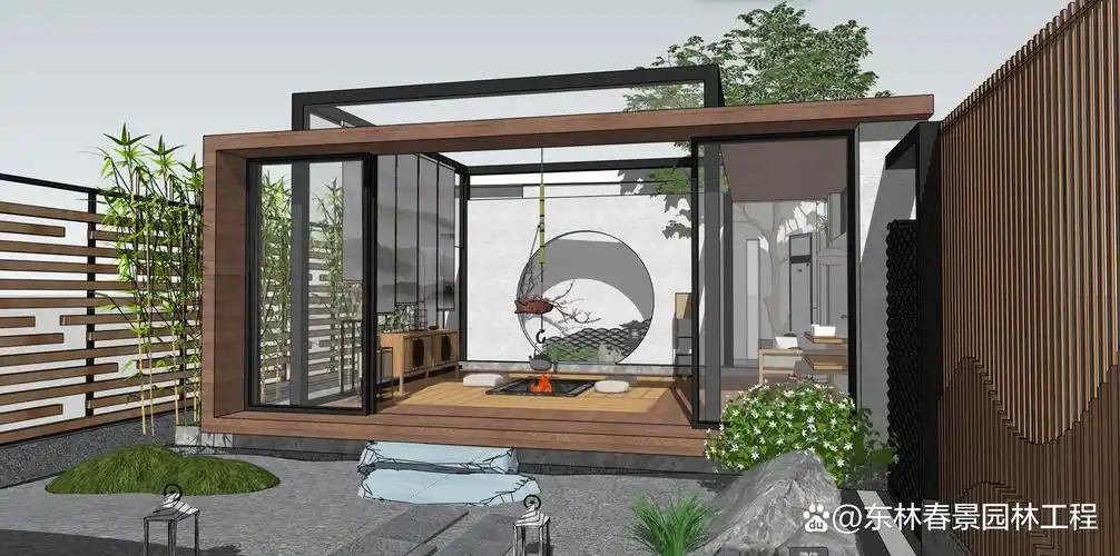 农村自建房庭院景观设计案例四,简欧风格庭院景观设计三,屋顶花园设计