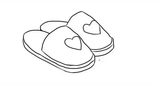 小朋友拿拖鞋简笔画